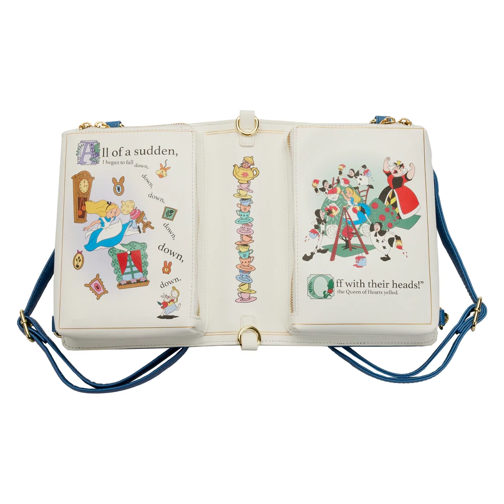 Loungefly Disney Alice In Wonderland Book Convertible Crossbody Bag 2 Loungefly Disney Alice In Wonderland Book Convertible Crossbody Bag