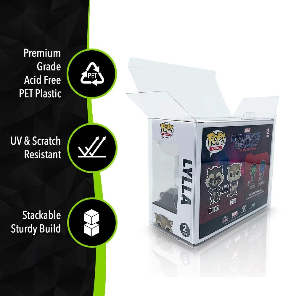 EcoTek Eco-Tek UV/Scratch Resistant Pop Protector: For 2-Pack Funko POP! Vinyl Figures 2 EcoTek Eco-Tek UV/Scratch Resistant Pop Protector: For 2-Pack Funko POP! Vinyl Figures