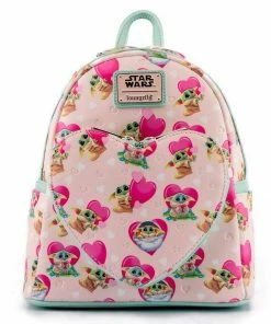 Loungefly The Mandalorian Grogu Hearts Mini Backpack Star Wars