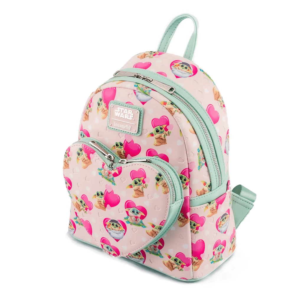 Loungefly The Mandalorian Grogu Hearts Mini Backpack Star Wars 5 Loungefly The Mandalorian Grogu Hearts Mini Backpack Star Wars