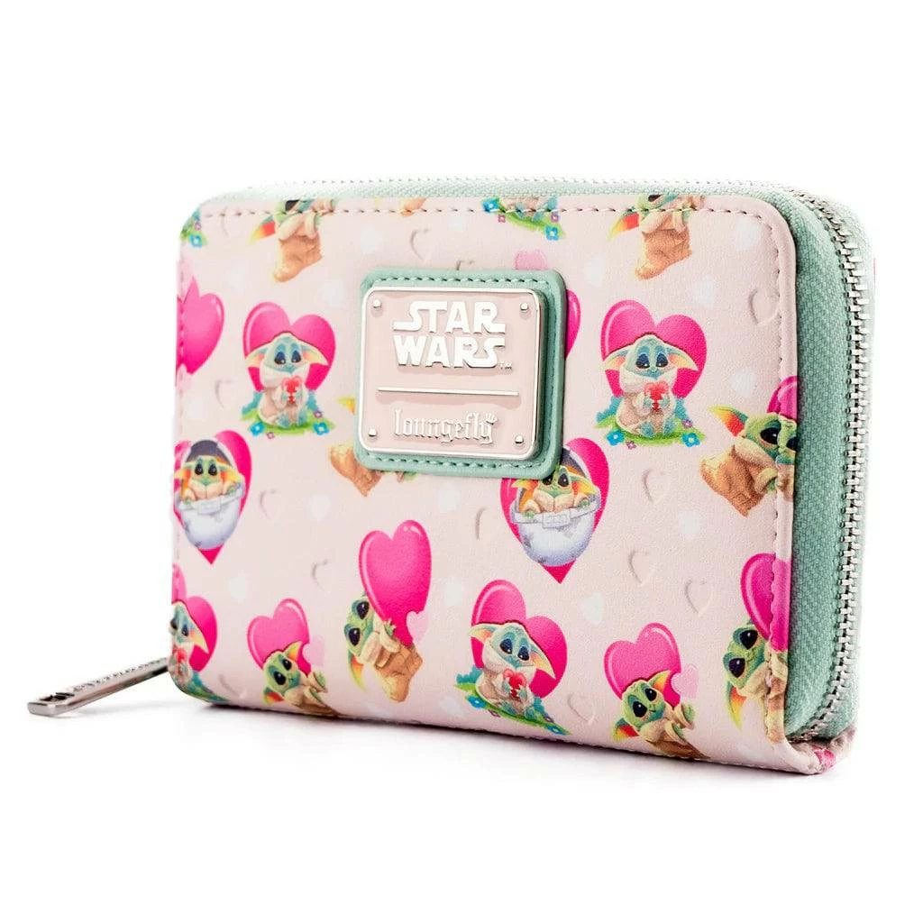 Loungefly The Mandalorian Grogu Hearts Zip Around Wallet Star Wars 3 Loungefly The Mandalorian Grogu Hearts Zip Around Wallet Star Wars