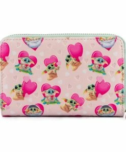 Loungefly The Mandalorian Grogu Hearts Zip Around Wallet Star Wars