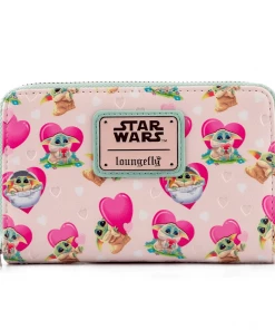 Loungefly The Mandalorian Grogu Hearts Zip Around Wallet Star Wars 7 Loungefly The Mandalorian Grogu Hearts Zip Around Wallet Star Wars