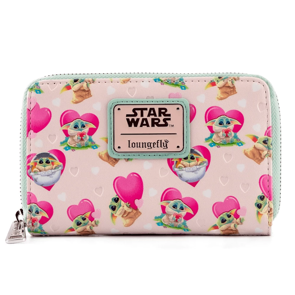 Loungefly The Mandalorian Grogu Hearts Zip Around Wallet Star Wars 4 Loungefly The Mandalorian Grogu Hearts Zip Around Wallet Star Wars